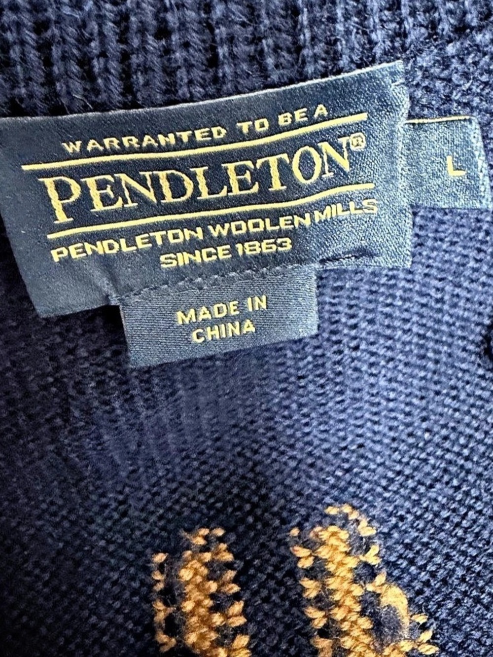 Pendleton Geometric Merino Wool Cardigan Size Large - Picture 3 of 9